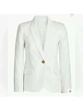 J by J.Crew | Cotton One-Button Blazer | White | Size 8